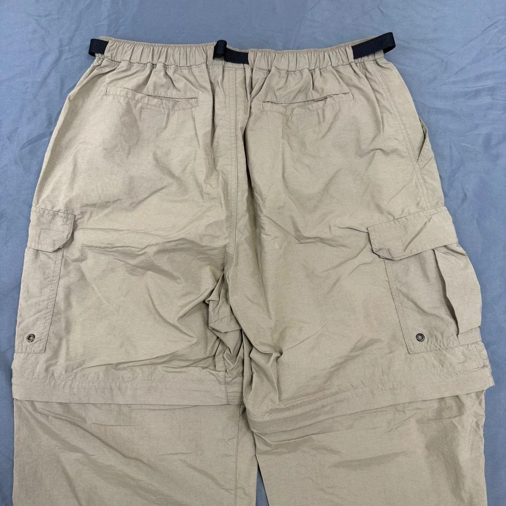 REI Sahara Mens XL Tan Nylon Convertible Cargo Hiking Pants Zip Off Shorts
